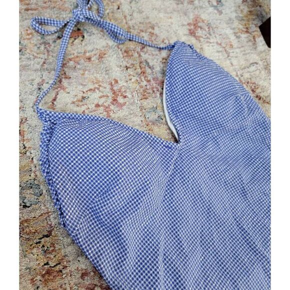 J.Crew Ruffle Halter Gingham Onepiece Swimsuit 10 - Picture 6 of 10